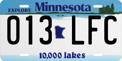MN license plate 013LFC
