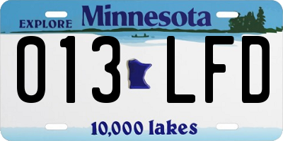 MN license plate 013LFD