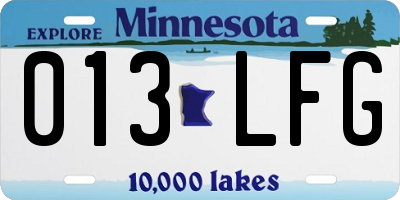 MN license plate 013LFG