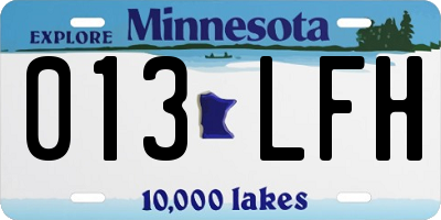 MN license plate 013LFH