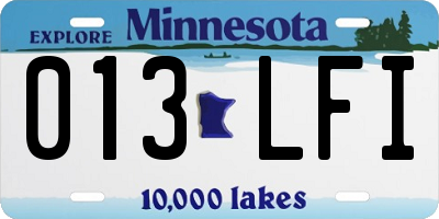MN license plate 013LFI