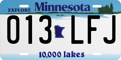 MN license plate 013LFJ