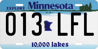 MN license plate 013LFL