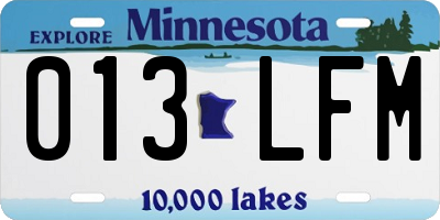 MN license plate 013LFM