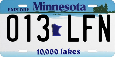 MN license plate 013LFN