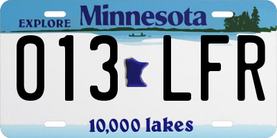 MN license plate 013LFR