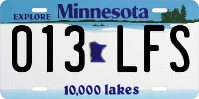 MN license plate 013LFS