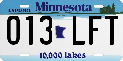 MN license plate 013LFT