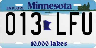 MN license plate 013LFU