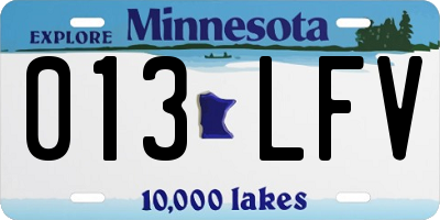 MN license plate 013LFV