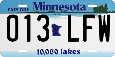 MN license plate 013LFW