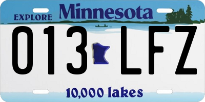 MN license plate 013LFZ