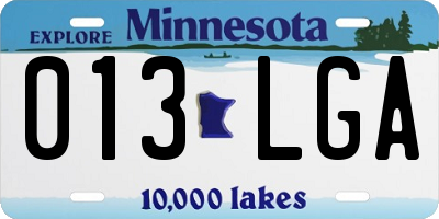 MN license plate 013LGA