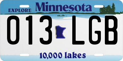 MN license plate 013LGB