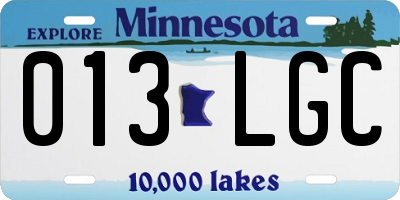 MN license plate 013LGC