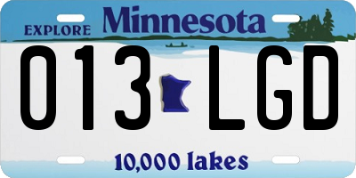 MN license plate 013LGD