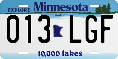 MN license plate 013LGF