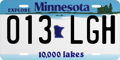 MN license plate 013LGH