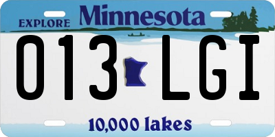 MN license plate 013LGI