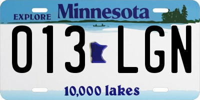 MN license plate 013LGN