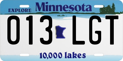 MN license plate 013LGT