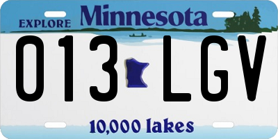 MN license plate 013LGV