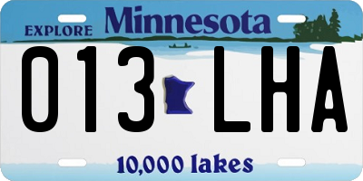 MN license plate 013LHA