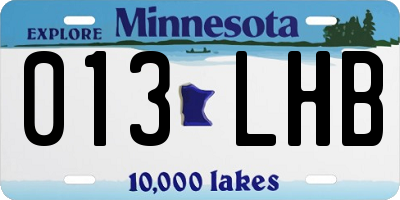 MN license plate 013LHB
