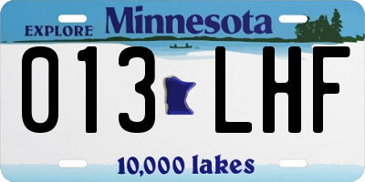 MN license plate 013LHF