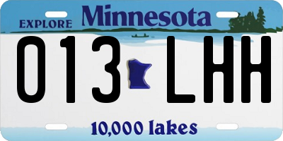 MN license plate 013LHH