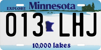 MN license plate 013LHJ