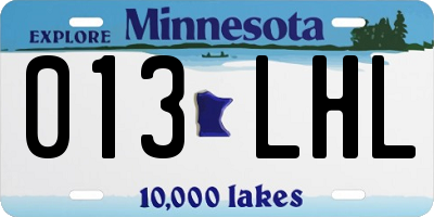 MN license plate 013LHL