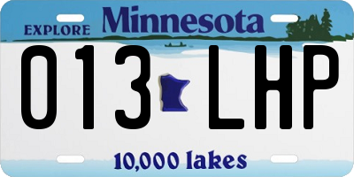 MN license plate 013LHP
