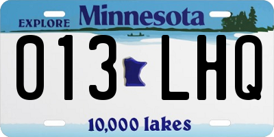 MN license plate 013LHQ