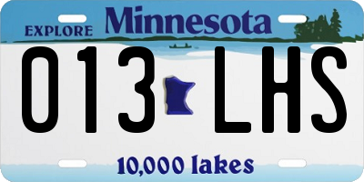 MN license plate 013LHS