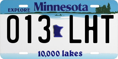 MN license plate 013LHT