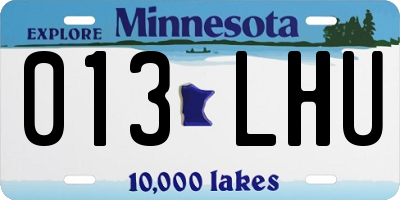 MN license plate 013LHU