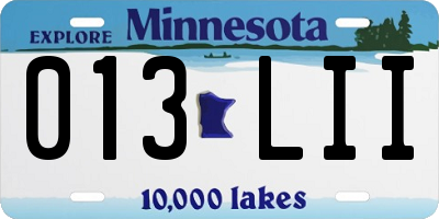 MN license plate 013LII