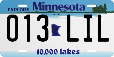 MN license plate 013LIL