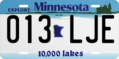 MN license plate 013LJE