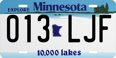 MN license plate 013LJF