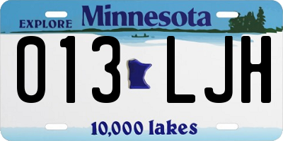 MN license plate 013LJH