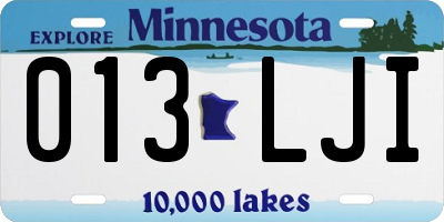 MN license plate 013LJI