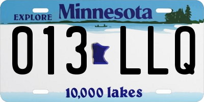 MN license plate 013LLQ
