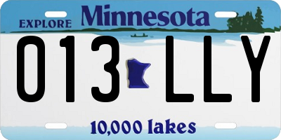 MN license plate 013LLY