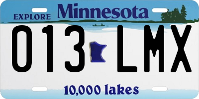 MN license plate 013LMX