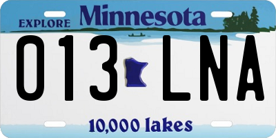 MN license plate 013LNA