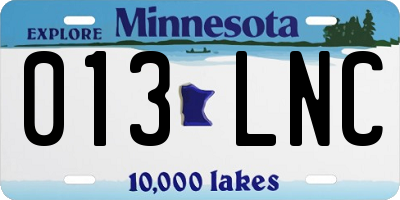 MN license plate 013LNC