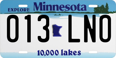MN license plate 013LNO