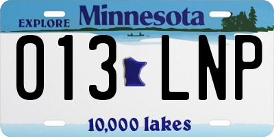 MN license plate 013LNP